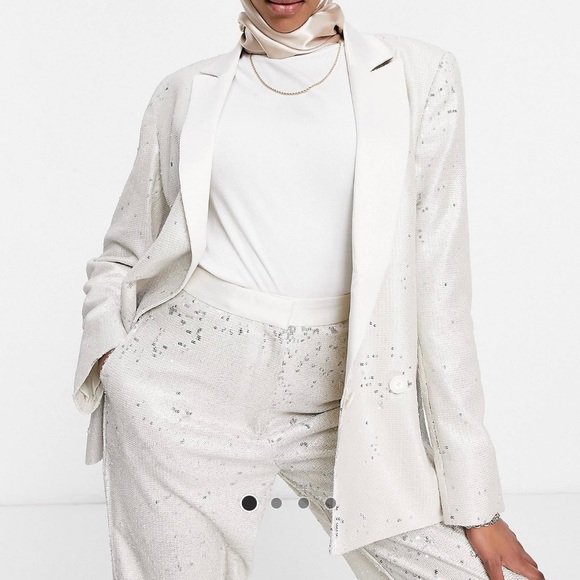 ASOS Full Sequin Suit Cream - Picture 6 of 6